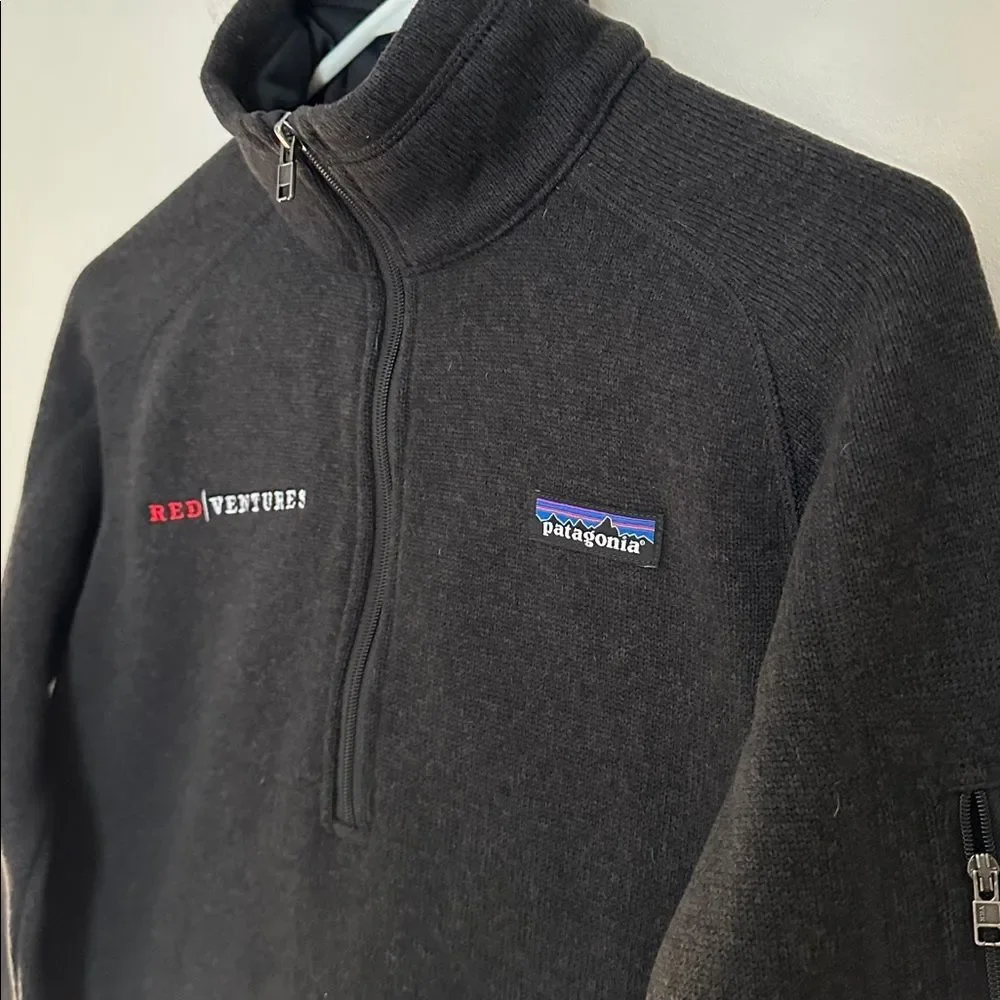 Patagonia Better Sweater 1/4-Zip Fleece Jacket Men’s Gray Red Ventures Logo Sz.M